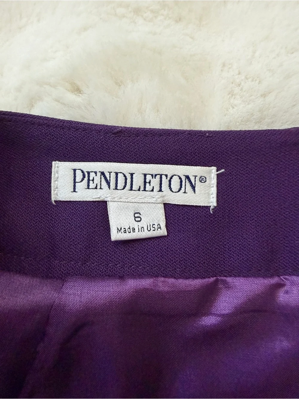 Pendleton Virgin Wool Dark Purple Midi 24” Skirt Made in USA - 6/S